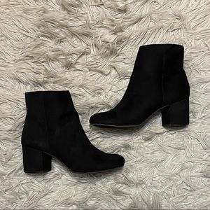 Black suede booties